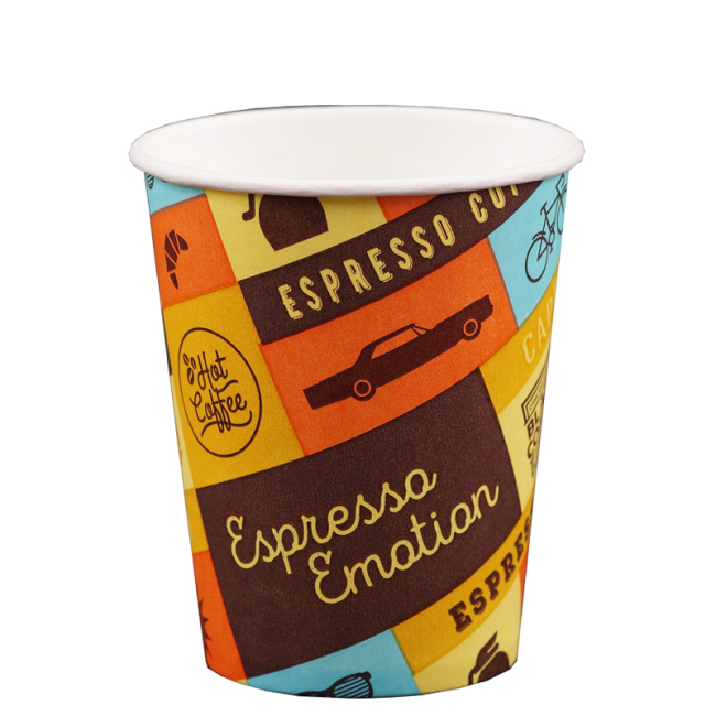 Pahare carton Retro, 180 ml, 100 buc