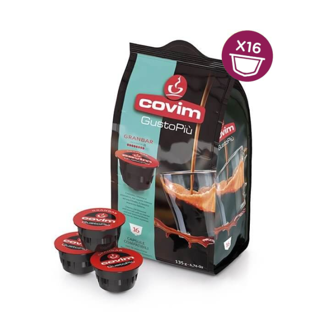 Capsule cafea Covim Granbar, 16 buc Gusto Piu compatibile Dolce Gusto