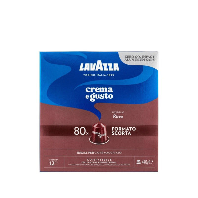 Capsule cafea Lavazza Crema e Gusto Ricco compatibile Nespresso 80 buc